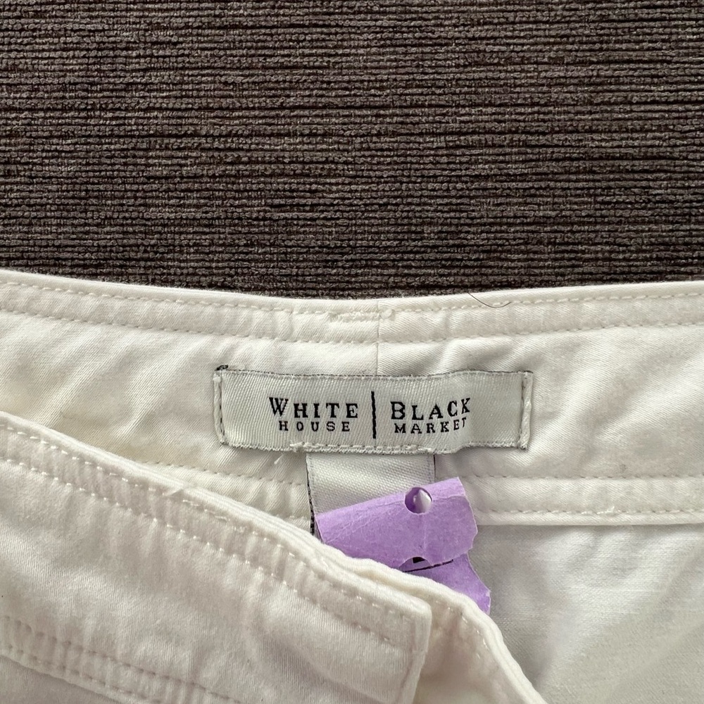 WHBM Bright White Low Rise Capris Crop Pants Sz 4 - Picture 8 of 10